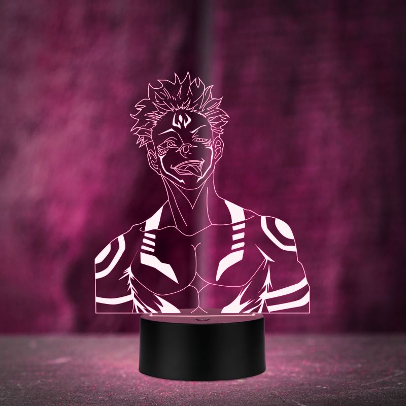 3D Illusion Jujutsu Kaisen Anime Led Night lamp for Bedroom Decor Night lamp 16 Color Changing Light With Remote Gift for Birthday (Wooden Base)
